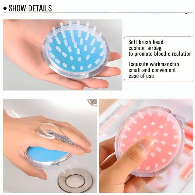 Hair Scalp Massager Shampoo Brush Head Massage Soft Silicone Bristles And Remove Dandruff Growth Deep Cleaning (Pack of 1)�